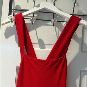 Elegant Red Stretchy Sleeveless Long Formal or Semi Dress M w Slip
